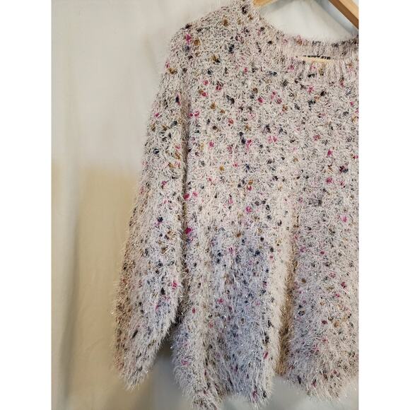 OLIVER.O Women's Soft Fuzzy Chunky Sweater w Silver Accents Retro Festive SMALL - Picture 5 of 7